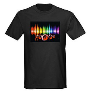 Sound and Music Activated Spectrum VU Meter EL Visualizer LED T shirt