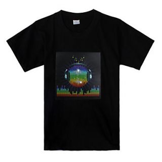 Sound and Music Activated Earth Pattern LED T shirt (3 x AAA Batteries
