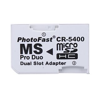 Dual MicroSD/HC to MS Pro Duo Memory Card Adapter (White)
