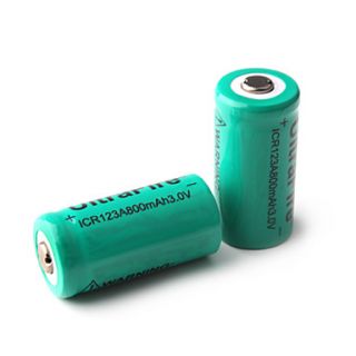 ultrafire 3v 800 mAh CR123A genopladeligt batteri grøn (11.190.152)