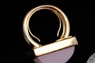 Kara Ross 6 75 Gold Tone Squared Pink Quartz Sugarloaf Ring Discolored