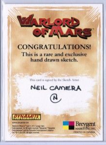 2012 Warlord of Mars Artist Neil Camera 1 1 Original Art Sketch Card