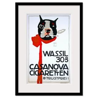 Casanova Cigarette, Boston Terrier, Vintage Poster Framed Print