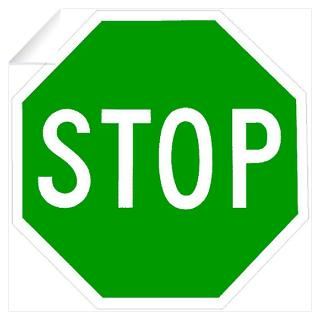 Wall Art  Wall Decals  Green Stop Sign Wall Decal