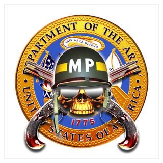 US Army Military Police Skull Wall Art Poster