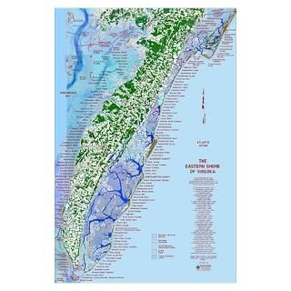 Wall Art  Posters  Eastern Shore Map Poster