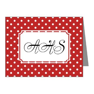 Art Gifts  Art Note Cards  Diagonal Dots Red Note Cards (Pk of 10