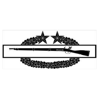 Combat Infantry Badge 3rd Awd B W Wall Art Poster