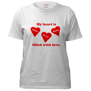 Gifts  3 T shirts  Personalized My Heart Filled Tee