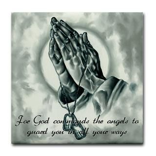 psalm 91 tile coaster