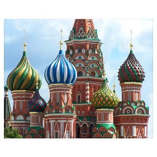 Wall Art  Posters  St. Basil Domes   Moscow, Russia