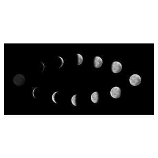 Wall Art  Posters  Moon in Different Phases Against