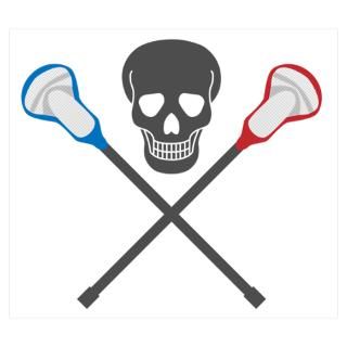 Wall Art  Posters  Skull and Lacrosse Sticks Poster