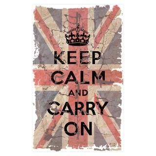Wall Art  Posters  UK Flag with Keep Calm and Ca