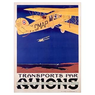 Transports Par Avions, Vintage Poster, by Terrando Poster