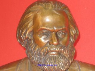 Large Karl Marx Bronze Statue Sculpture 11H