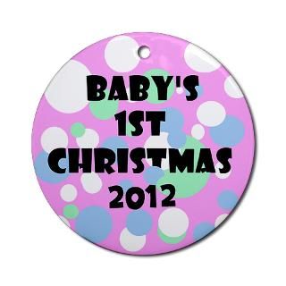 Retro Dots Babys 1st 2012 Keepsake (Round)