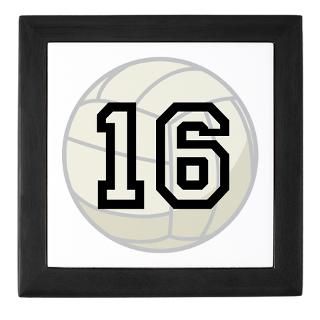 Volleyball Player Number 16 Keepsake Box