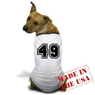 49 Gifts  49 Pet Apparel  Varsity Uniform Number 49 Dog T Shirt