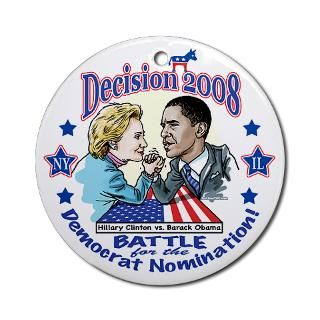 Hillary vs Obama 2008 Ornament (Round) for $12.50