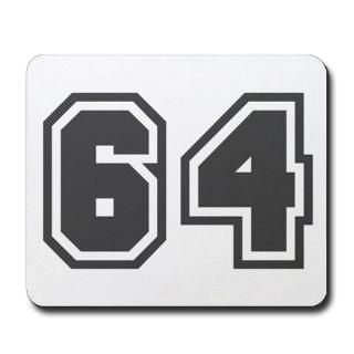 64 Gifts  64 Home Office  Number 64 Mousepad