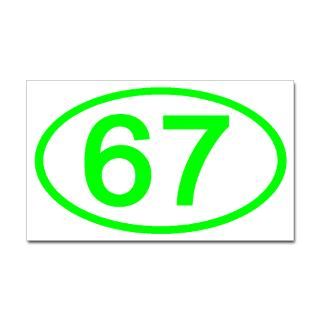 Number 67 Oval Rectangle Sticker by ovalsboutique