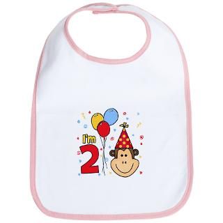 Gifts  2 Baby Bibs  Monkey Face 2nd Birthday Bib