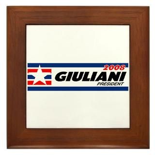 08 Gifts  08 Home Decor  Rudy Giuliani 2008 Framed Tile