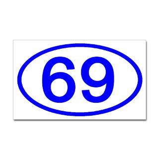 Number 69 Oval Rectangle Sticker by ovalsboutique