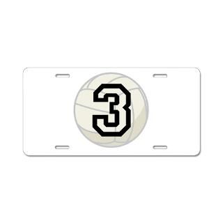 Volleyball Player Number 3 Aluminum License Plate for $19.50