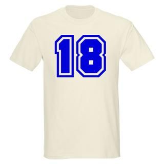 Varsity Uniform Number 18 (Blue) Ash Grey T Shirt T Shirt by