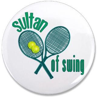 Crossed Tennis Rackets 3.5 Button  Tennis Fanatic T shirts and