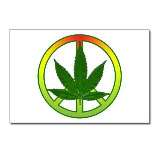 Cannabis Peace Leaf Postcards (Package of 8)  Cannabis Peace Leaf