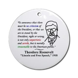 Theodore Roosevelt Quote Tree Ornament  Ornaments for Christmas and
