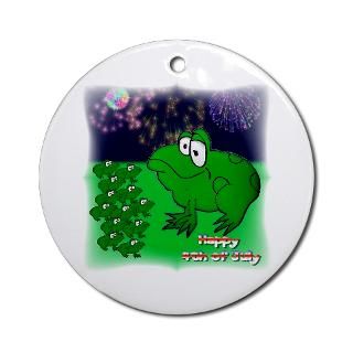 4th of july Keepsake (Round)  FROGS WITH SPORTS SAYINGS