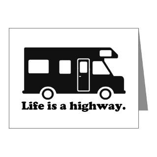 Camper Note Cards  Life is a highway. RV Note Cards (Pk of 10