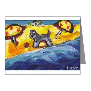 Beach Dog Note Cards  Schnauzer at the beach Note Cards (Pk of 10