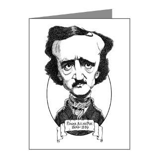 Edgar Allan Poe Caricature Note Cards (Pk of 20) by genius_shirts