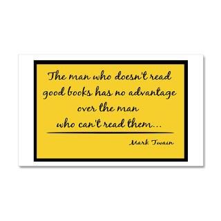 Author Gifts  Author Wall Decals  Twain Good Books  yellow 20x12