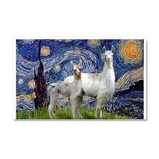 Starry Night Llama Duo 22x14 Wall Peel