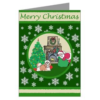 Greeting Cards  Santa & A Shih Tzu Greeting Cards (Pk of 20