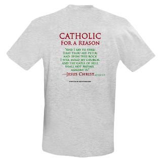 Catholic for a Reason Grey T Matthew 1618 T Shirt by sainthoodpress