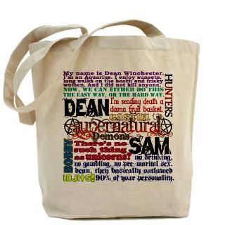Supernatural Quotes Tote Bag for $18.00