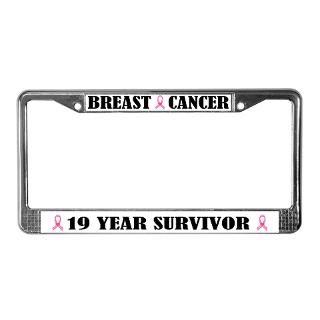 Cancer Car Accessories  Breast Cancer 19 Year Survivor License Frame