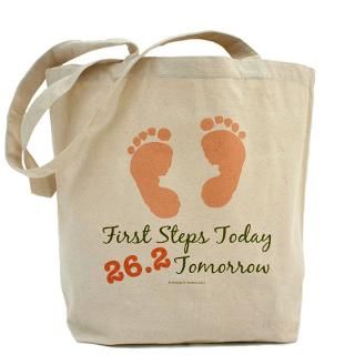 26.2 Gifts  26.2 Bags  Baby Footprints 26.2 Marathon Runner Tote