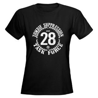 Zombie Suppression Unit 28 Womens Dark T Shirt