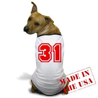 31 Gifts  31 Pet Apparel  Varsity Uniform Number 31 (Red) Dog T