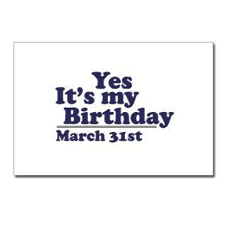 March 31 Birthday Postcards (Package of 8) for $9.50
