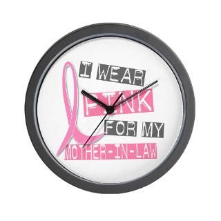 Wear Pink For My Mother In Law 37 Wall Clock for $18.00