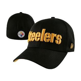 Pittsburgh Steelers Black New Era 39THIRTY HC Wishbone Flex Hat